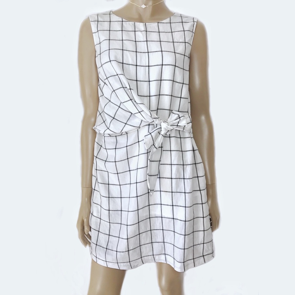 Stitch Fix FATE WINDOWPANE KNOT WAIST DRESS